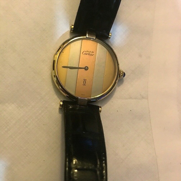 vintage must de cartier vermeil watch